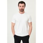 MCR Çizgili Slim Fit Bisiklet Yaka Erkek T-Shirt - Beyaz - XL
