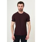 MCR Çizgili Slim Fit Bisiklet Yaka Erkek T-Shirt - Bordo - XL