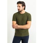 Mcr Çizgili Slim Fit Bisiklet Yaka Erkek T-Shirt Haki - 36787.23Y