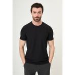 MCR Çizgili Slim Fit Bisiklet Yaka Erkek T-Shirt - Siyah - XL