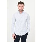 MCR Çizgili Slim Fit Dik Yaka Erkek Gömlek - Lacivert