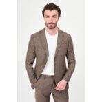 MCR Çizgili Slim Fit Mono Yaka Pantolonu Ipli Erkek Takım Elbise - Kahverengi - 6 Drop - 50