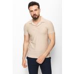 Mcr Desenli Bej Rengi Slim Fit Apaç Yaka Erkek T-shirt