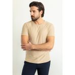 MCR Desenli Bej Rengi Slim Fit Bisiklet Yaka Erkek T-Shirt - 2XL