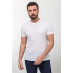 MCR Desenli Beyaz Slim Fit Bisiklet Yaka Basic Erkek T-Shirt - XL