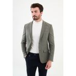 MCR Desenli Haki Slim Fit Mono Yaka Klasik Yün Erkek Ceket - 50
