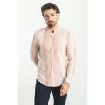 MCR Desenli Kiremit Rengi Slim Fit Hakim Yaka Uzun Kollu Erkek Gömlek - 2XL - Beyaz - Kiremit