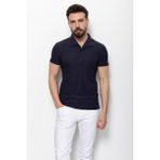 MCR Desenli Lacivert Renk Slim Fit Apaç Yaka Erkek T-Shirt - 2XL