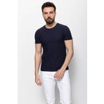 Mcr Desenli Lacivert Renk Slim Fit Bisiklet Yaka Erkek T-shirt