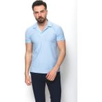 Mcr Desenli Mavi Renk Slim Fit Apaç Yaka Erkek T-shirt