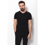 MCR Desenli Siyah Renk Slim Fit V Yaka Basic Erkek T-Shirt - XL