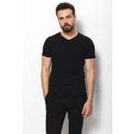 Mcr Desenli Siyah Renk Slim Fit V Yaka Basic Erkek T-shirt