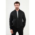 MCR Desenli Siyah Slim Fit Hakim Yaka Erkek Mont - 52