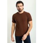Mcr Desenli Slim Fit Bisiklet Yaka Erkek Triko T-shirt Fındık - 11446.23y