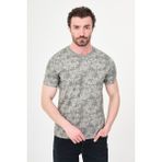MCR Desenli Slim Fit Bisiklet Yaka Kısa Kol Erkek T-Shirt - Haki
