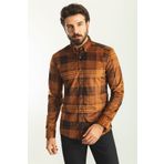Mcr Desenli Slim Fit Erkek Gömlek Kamel - 37684.22K