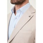 MCR Desenli Slim Fit Mono Yaka Keten Erkek Ceket - 46 - Vizon