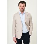 MCR Desenli Slim Fit Mono Yaka Keten Erkek Ceket - 48 - Vizon