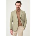 MCR Desenli Slim Fit Mono Yaka Keten Erkek Ceket - 54 - Haki