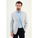 MCR Desenli Slim Fit Mono Yaka Torba Cep Erkek Ceket - 56 - Mavi