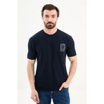 Mcr Desenli Slim Fit Nakışlı Bisiklet Yaka Erkek T-Shirt Lacivert - 36870.26Y