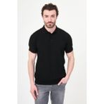 MCR Desenli Slim Fit Polo Yaka Düğmeli Erkek Triko T-Shirt - Siyah - Kiremit - 2XL