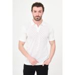 MCR Desenli Slim Fit Polo Yaka Erkek Triko T-Shirt - Ekru