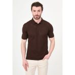 MCR Desenli Slim Fit Polo Yaka Erkek Triko T-Shirt - Kahverengi
