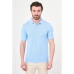 MCR Desenli Slim Fit Polo Yaka Erkek Triko T-Shirt - Mavi - XL