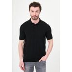 MCR Desenli Slim Fit Polo Yaka Erkek Triko T-Shirt - Siyah - 2XL