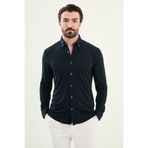Mcr Desenli Slim Fit Uzun Kollu Pamuk Erkek Gömlek Lacivert - 27058.25Y