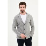 Mcr Desenli Slim Fit Yün Erkek Triko Ceket Açık Gri - 11238.24K