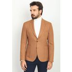 Mcr Desenli Torba Cep Slim Fit Yün Erkek Ceket Kamel - 40265.22k