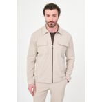 MCR Dokulu Slim Fit Gömlek Yaka Mevsimlik Erkek Mont - Bej - 56