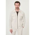 MCR Dokulu Slim Fit Gömlek Yaka Mevsimlik Erkek Mont - Taş - 58