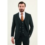 MCR Dokulu Slim Fit Mono Yaka Erkek Takım Elbise - Zümrüt - 6 Drop - 54