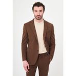 MCR Dokulu Slim Fit Mono Yaka Torba Cepli Erkek Ceket - 46 - Kahverengi