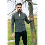 MCR Duz Antrasit Renk Slim Fit Yarım Balıkcı Yaka Erkek Hırka - XL