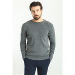 MCR Düz Antrasit Slim Fit Bisiklet Yaka Yün Erkek Triko Kazak