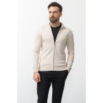 MCR Duz Bej Rengi Slim Fit Yarım Balıkcı Yaka Erkek Hırka - 2XL
