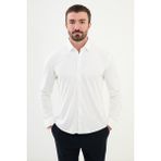 MCR Düz Beyaz Slim Fit Erkek Gömlek - 2XL