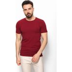 MCR Düz Bordo Rengi Super Slim Fit Bisiklet Yaka Basic Erkek T-Shirt - 2XL