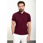 MCR Düz Bordo Slim Fit Polo Yaka Erkek T-Shirt
