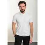MCR Düz Ekru Slim Fit Polo Yaka Erkek T-Shirt - 2XL