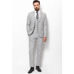 MCR Duz Gri Renk Slim Fit Klasik Erkek Takım Elbise - 46 - 6 Drop - Açık Gri