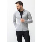 MCR Duz Gri Renk Slim Fit Yarım Balıkcı Yaka Erkek Hırka - Açık Gri - XL