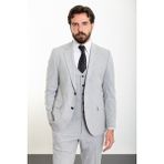 MCR Düz Gri Slim Fit Mono Yaka 4 Drop Klasik Erkek Takım Elbise - 56 - 6 Drop