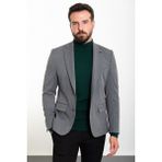 MCR Düz Gri Slim Fit Mono Yaka Erkek Ceket - 46