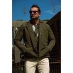 MCR Düz Haki Rengi Slim Fit Hakim Yaka Erkek Mont - 46