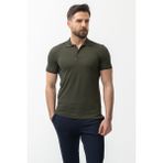 MCR Düz Haki Rengi Slim Fit Polo Yaka Basic Erkek T-Shirt - XL